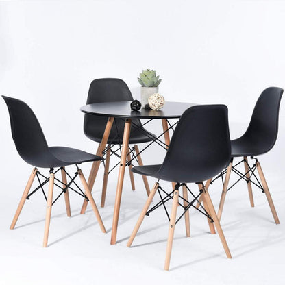 Moderner runder Esstisch 80x80cm Schwarz