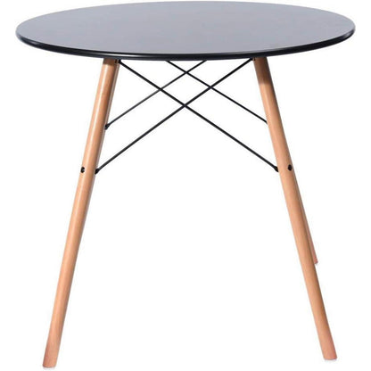 Moderner runder Esstisch 80x80cm Schwarz