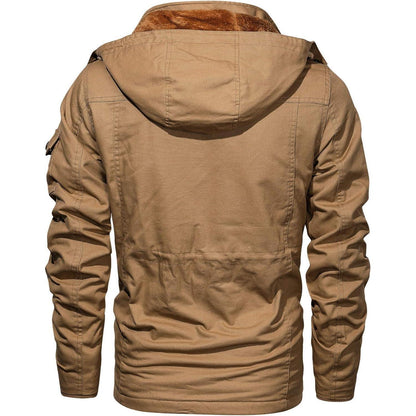 Herren Winterjacke gefüttert Fleece Parka mit Kapuze