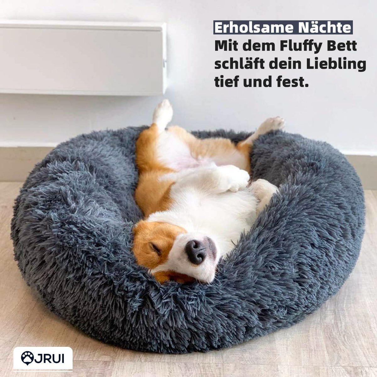 Flauschiges Hundebett Donut Grau – Komfort für Große Hunde