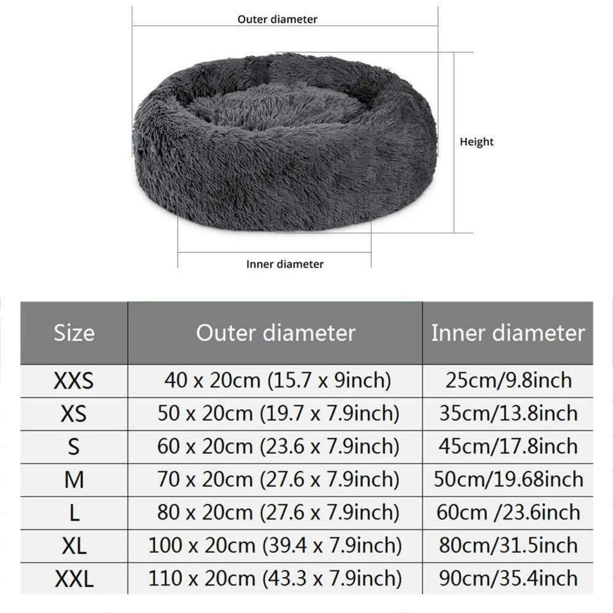 Plüsch Hundebett Groß – Waschbar, Rutschfest, 120x120cm Rose