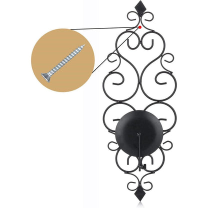 Wandkerzenhalter Metall 2er Set Schwarz | Teelichthalter für Wohnzimmer