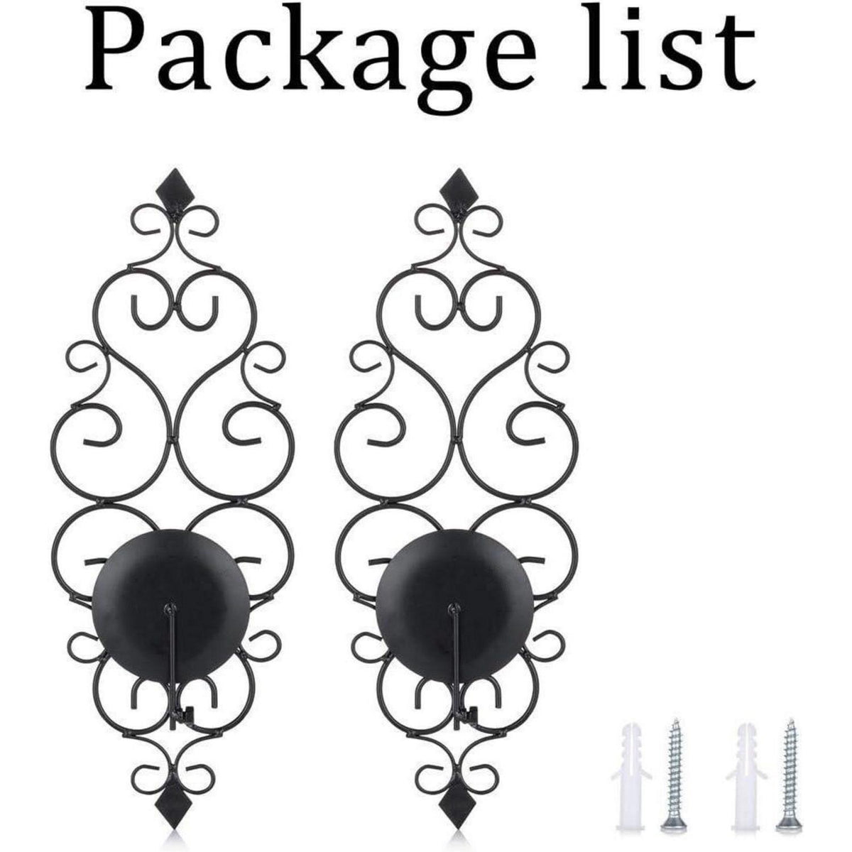 Wandkerzenhalter Metall 2er Set Schwarz | Teelichthalter für Wohnzimmer