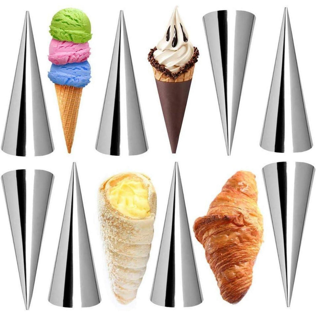 Cannoli Backform Edelstahl 16tlg Set für Schillerlocken & Co.