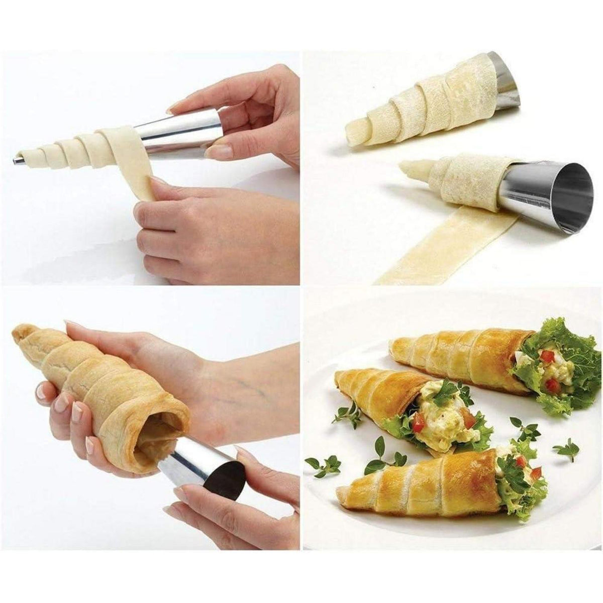 Cannoli Backform Edelstahl 16tlg Set für Schillerlocken & Co.