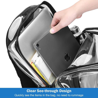 Transparenter PVC-Rucksack mit Laptopfach 42x28.5x12.7cm
