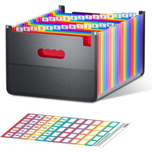 26 Fächer A4 Sortiermappe Organizer mit Netztasche & bunten