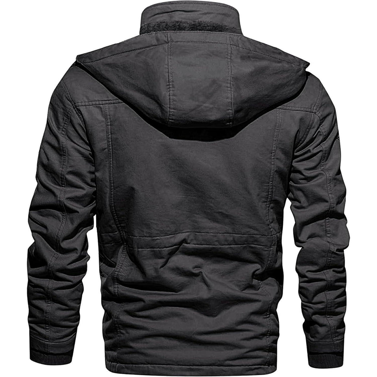 Warme Winterjacke Herren mit abnehmbarer Kapuze Grau