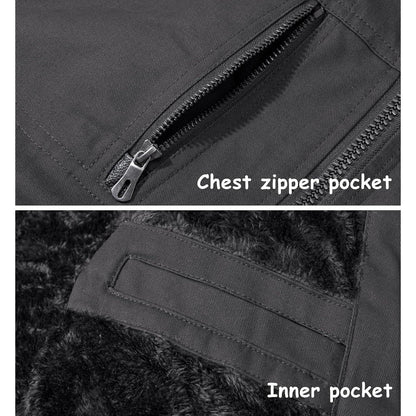 Warme Winterjacke Herren mit abnehmbarer Kapuze Grau