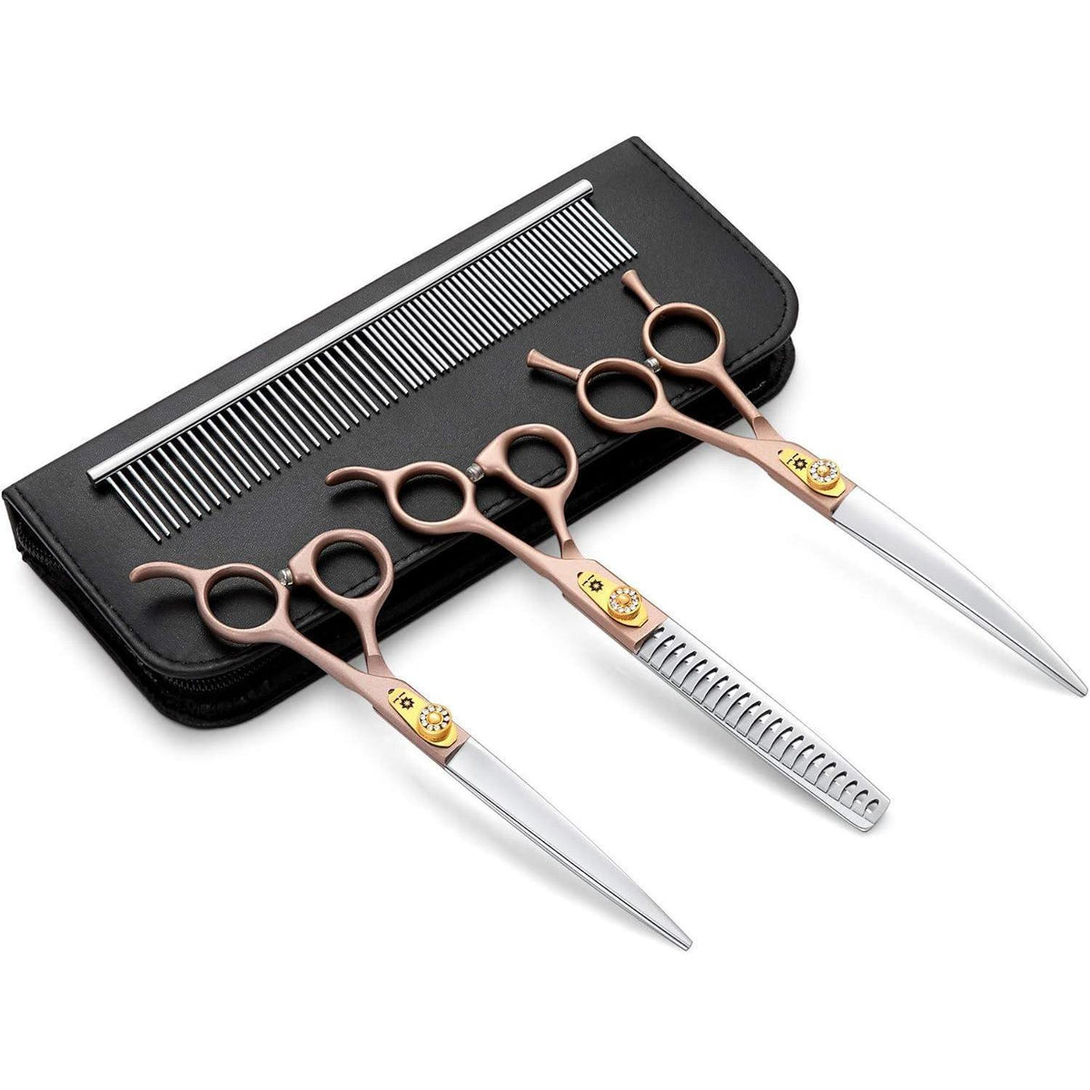 Professionelles Hunde-Fellschere Set 7 Zoll – 3-in-1 Tierpflege