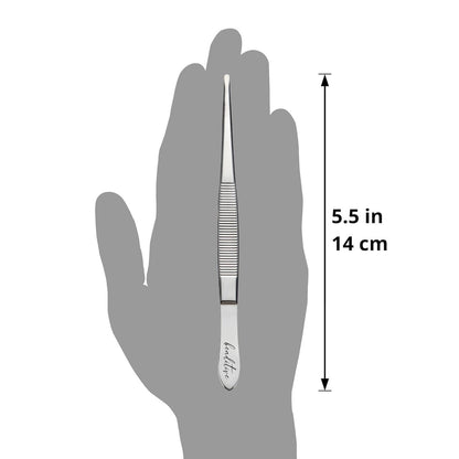 14 cm Nähmaschinen-Pinzetten-Set 3-teilig gezahnte gerade Spitzen