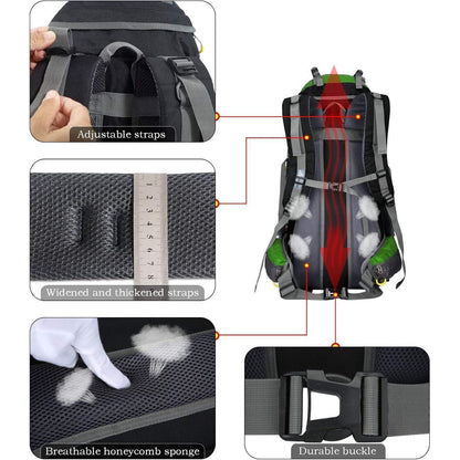 70L Trekkingrucksack Grün XL Damen Herren Wasserdicht