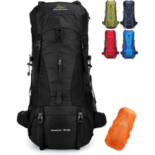 70L Campingrucksack Trekkingrucksack Wasserdicht Schwarz
