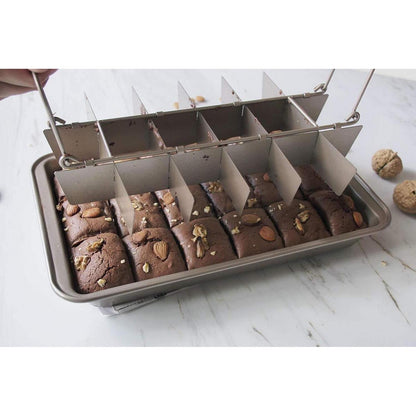 Brownie Backform mit Trennwänden – 31x20cm Backblech