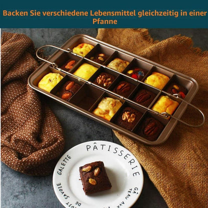 Brownie Backform mit Trennwänden – 31x20cm Backblech