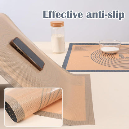 Extra dicke Silikon Backmatte XL mit Teigschneider, 60x40cm Grau