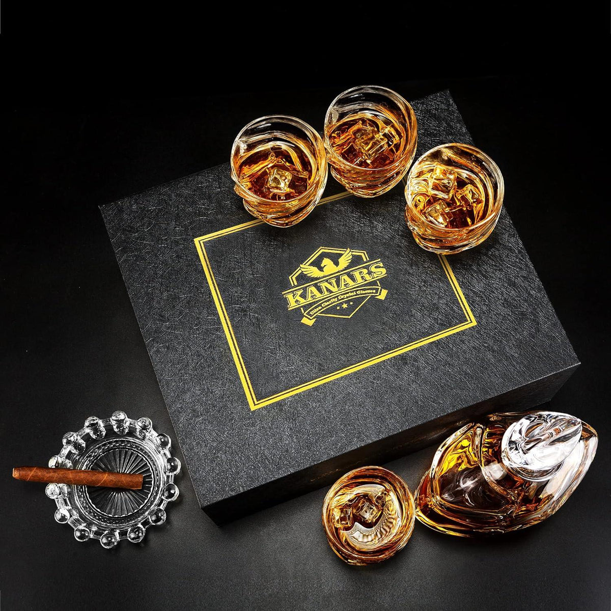 Whisky Karaffe und Gläser Set 750 ml 5-teilig transparentKristallglas