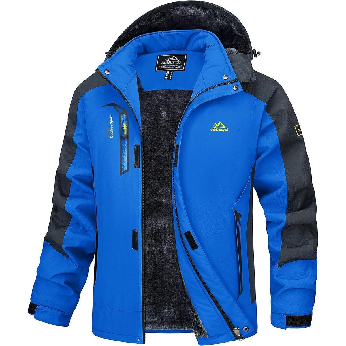 Herren Winterjacke Warm Gefüttert Wasserdicht Skijacke Blau L