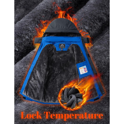 Herren Winterjacke Warm Gefüttert Wasserdicht Skijacke Blau L