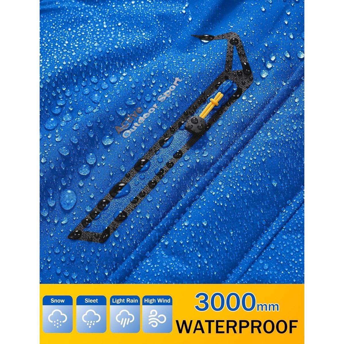 Herren Winterjacke Warm Gefüttert Wasserdicht Skijacke Blau L