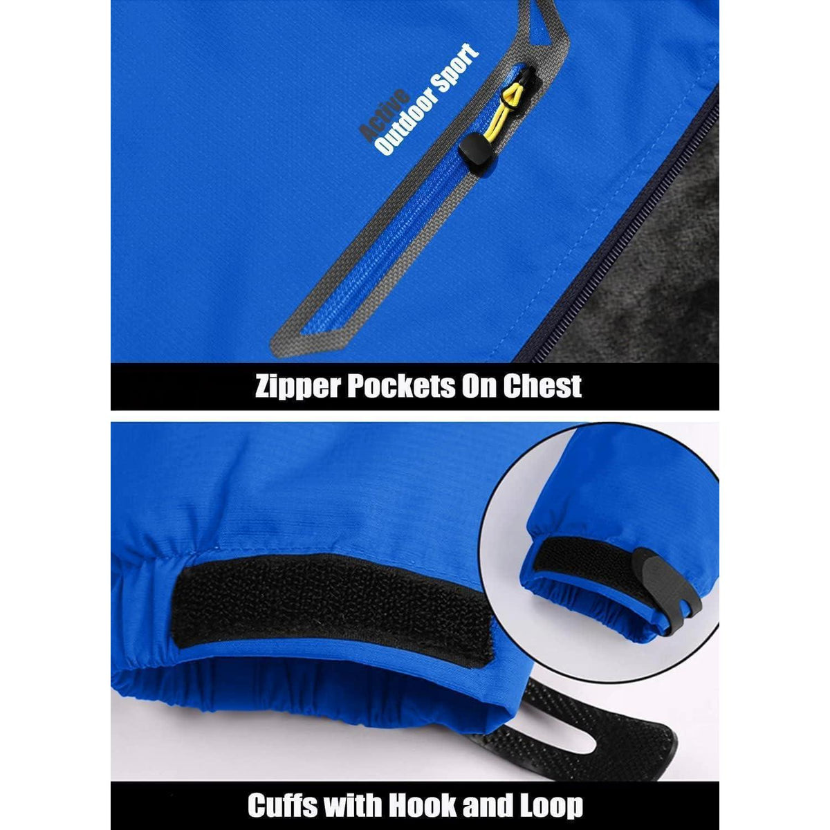 Herren Winterjacke Warm Gefüttert Wasserdicht Skijacke Blau L
