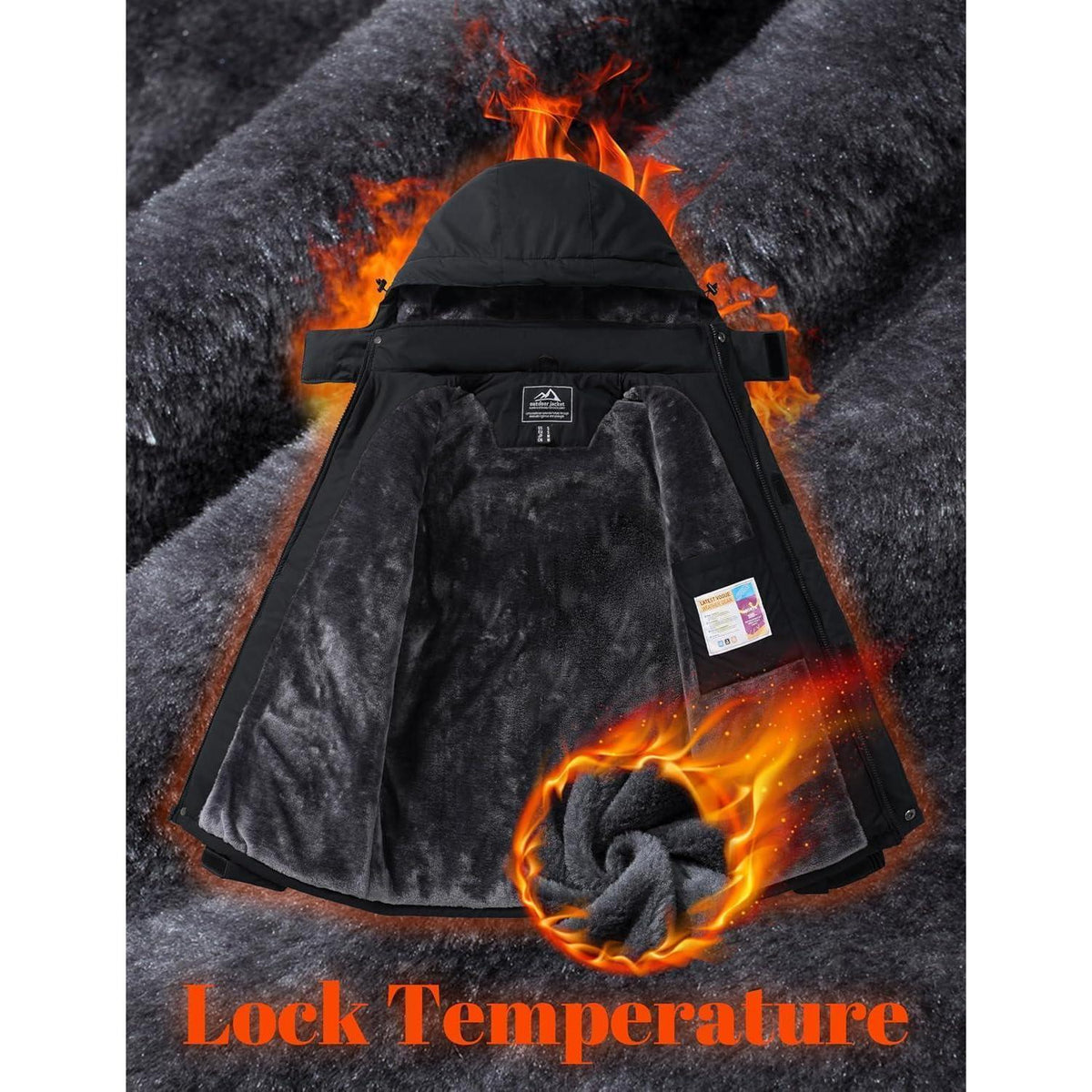 Herren Winterjacke Warm Gefüttert Wasserdicht Skijacke XXL