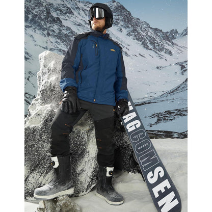 Winterjacke Herren Warm Gefüttert Wasserdicht Skijacke XL