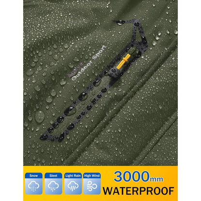Winterjacke Herren Warm Gefüttert Wasserdicht Skijacke Armeegrün XL