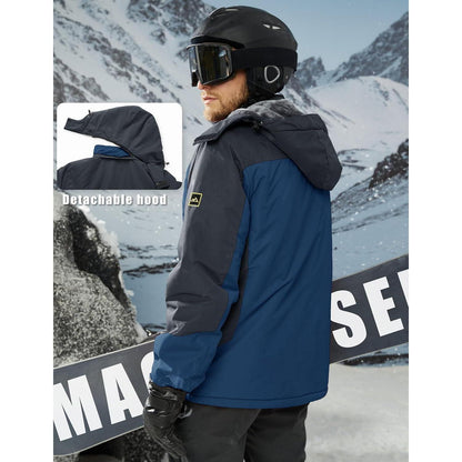 Warme Herren Winterjacke mit abnehmbarer Kapuze, wasserdicht