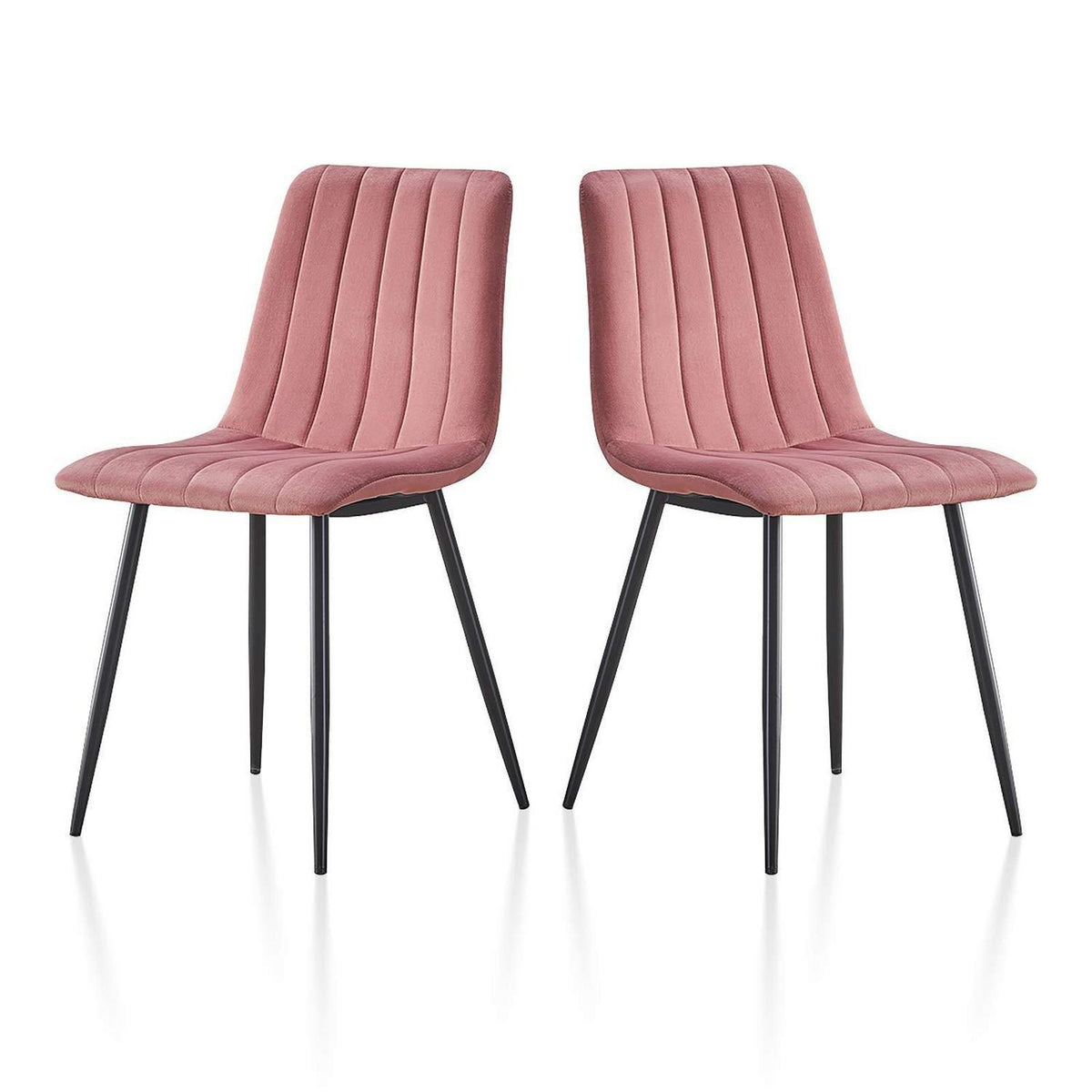 Samt Esszimmerstühle Set 2 - Rosa Küche Wohnzimmer Stühle