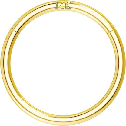 14K Gold Scharnier Clicker Ring für Lippe, Nase, Helix, Septum