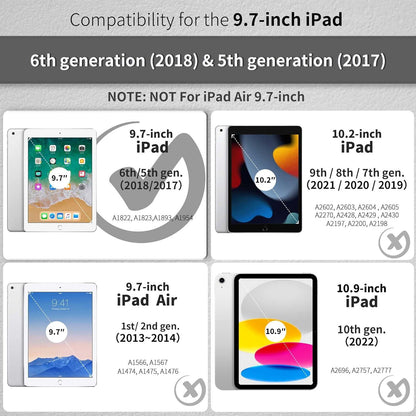PU Leder iPad 9.7 2018/2017 Hülle Ultra Dünn Grün