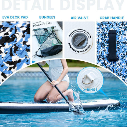Aufblasbares SUP Board 10' Marmorstruktur Blau für 2 Personen