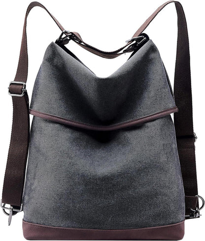 Canvas Schultertasche Rucksack Groß Vintage Handtasche Umhängetasche