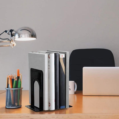Qualsen Metall-Buchstützen 4er Set Schwarz 19x12x15cm