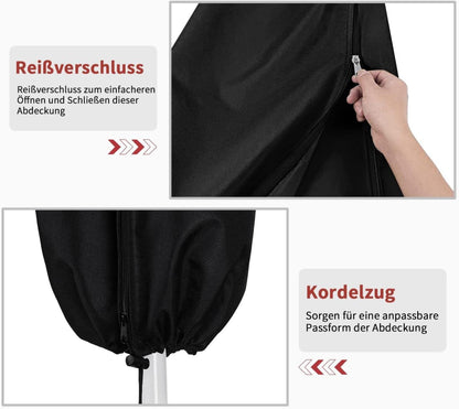 Dokon Ampelschirm Schutzhülle Ø 3/4m Anti-UV 265x40/70/50cm