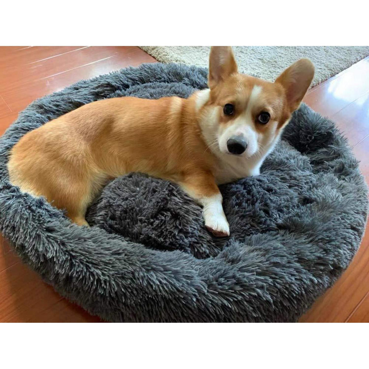 Flauschiges Hundebett Dunkelgrau XXL – Abnehmbar & Waschbar