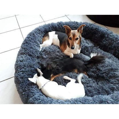 Flauschiges Hundebett Dunkelgrau XXL – Abnehmbar & Waschbar