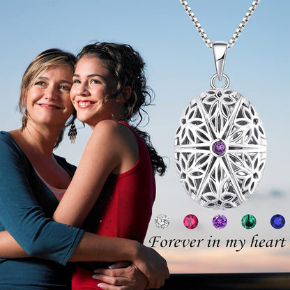Personalisiertes Foto Medaillon 925 Sterling Silber Kette Damen
