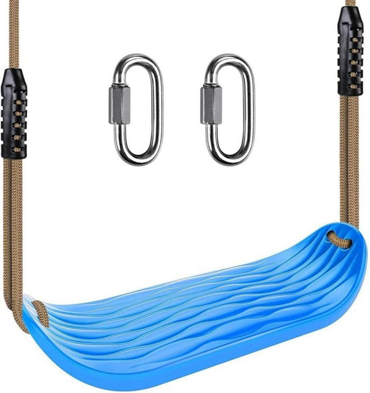 Schaukelsitz Set verstellbarem Seil und Karabinern, blau
