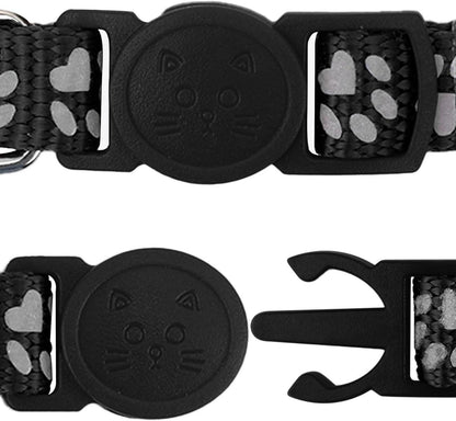 Reflektierendes Katzenhalsband mit Glöckchen 2-Stück 19-32cm Schwarz