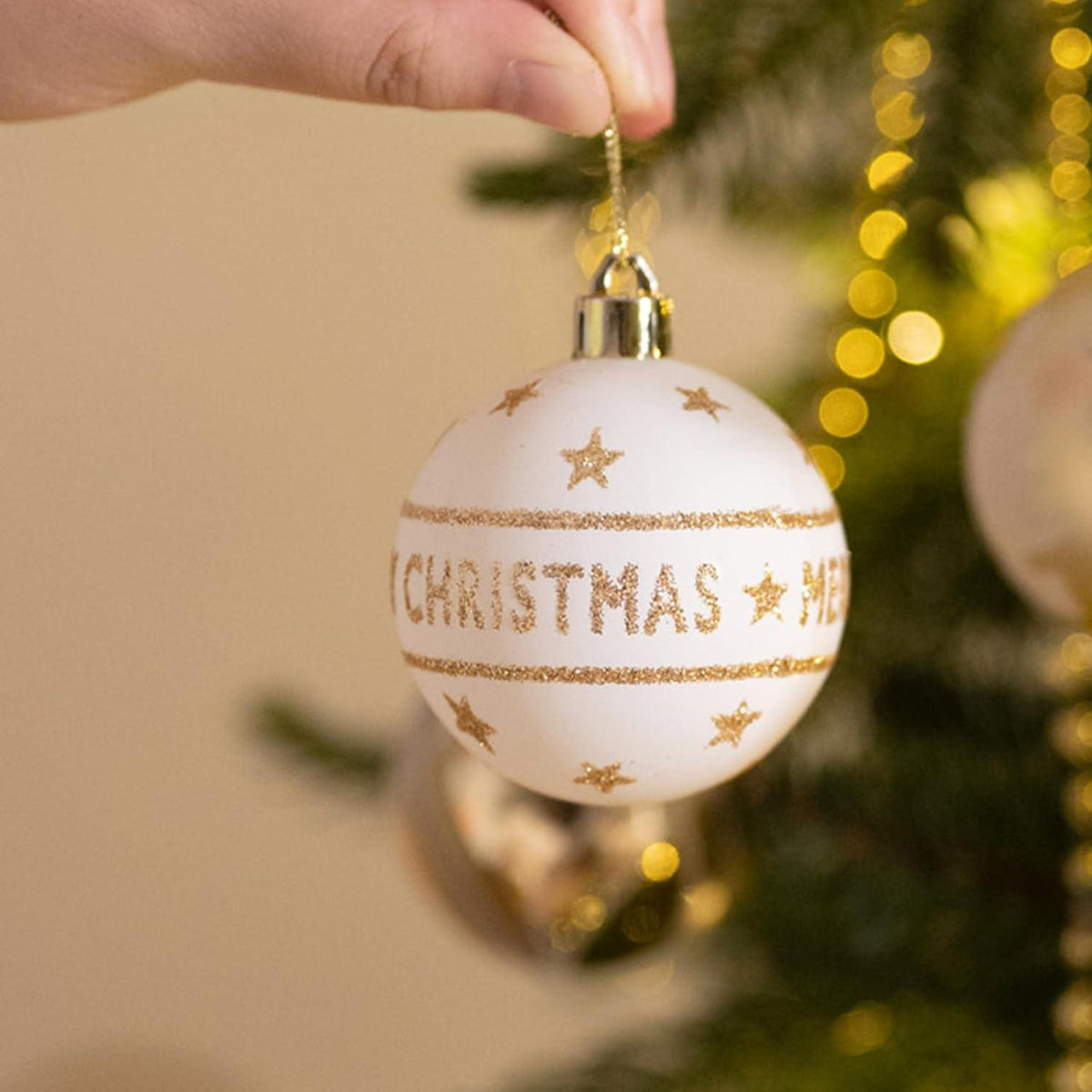 Luxuriöse Goldene Weihnachtskugeln 9er Set 6CM Kunststoff Weihnachtsdeko