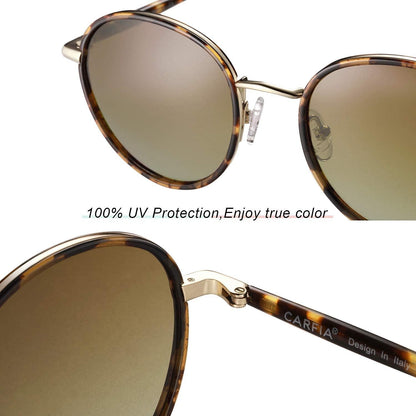 CARFIA Retro Runde Sonnenbrille UV400 Blaulichtfilter - Damen Herren