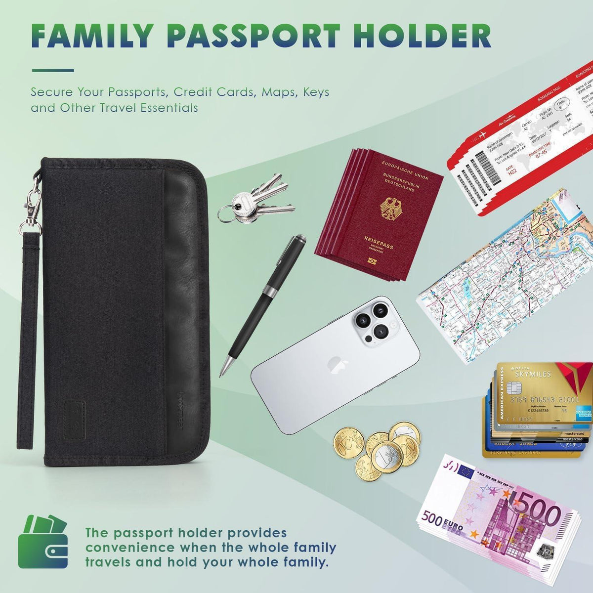 Reiseorganizer mit RFID-Schutz, wasserdicht, für Familie