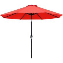 270cm Sonnenschirm Rot mit Kurbel und Neigungsfunktion