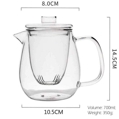700ml Glasteekanne mit Sieb – Pinguin-Design für Tee & mehr