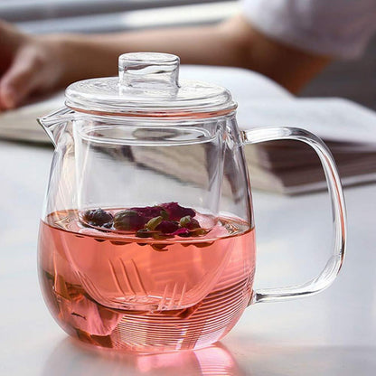 700ml Glasteekanne mit Sieb – Pinguin-Design für Tee & mehr