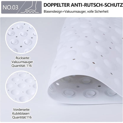 Rutschfeste Duschmatte Viertelkreis Eckdusche mit Saugnäpfen
