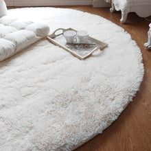 Runder Wohnzimmerteppich weiß 160cm - Anti Rutsch & Flauschig