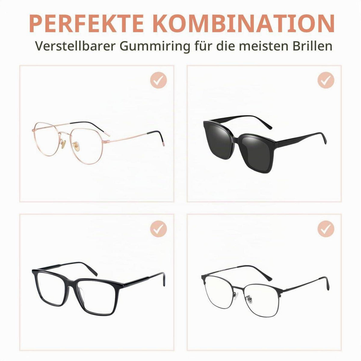 Brillenkette Damen mit Perlen – Anti-Rutsch Brillenband